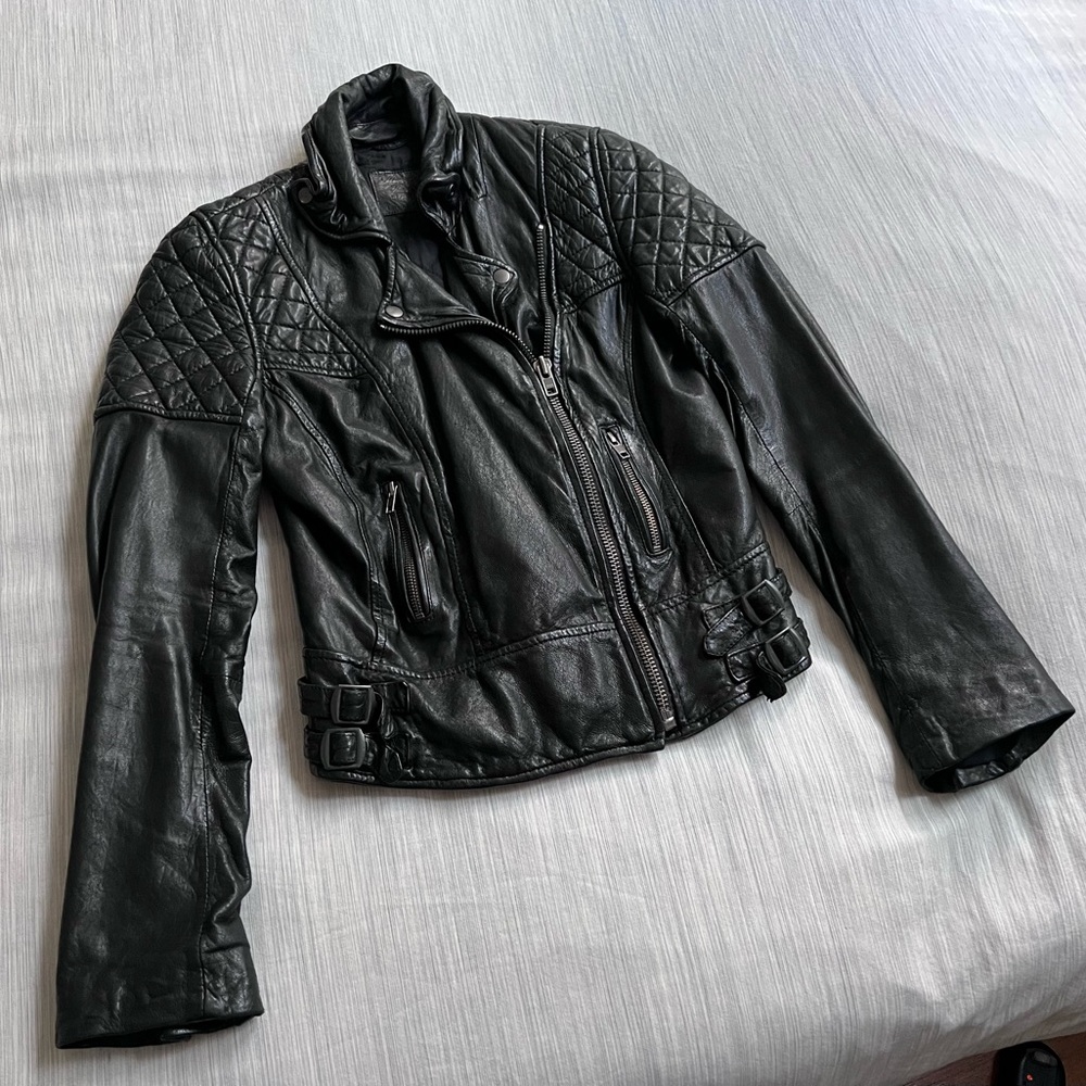 All Saints Spitalfields Leather Moto Jacket